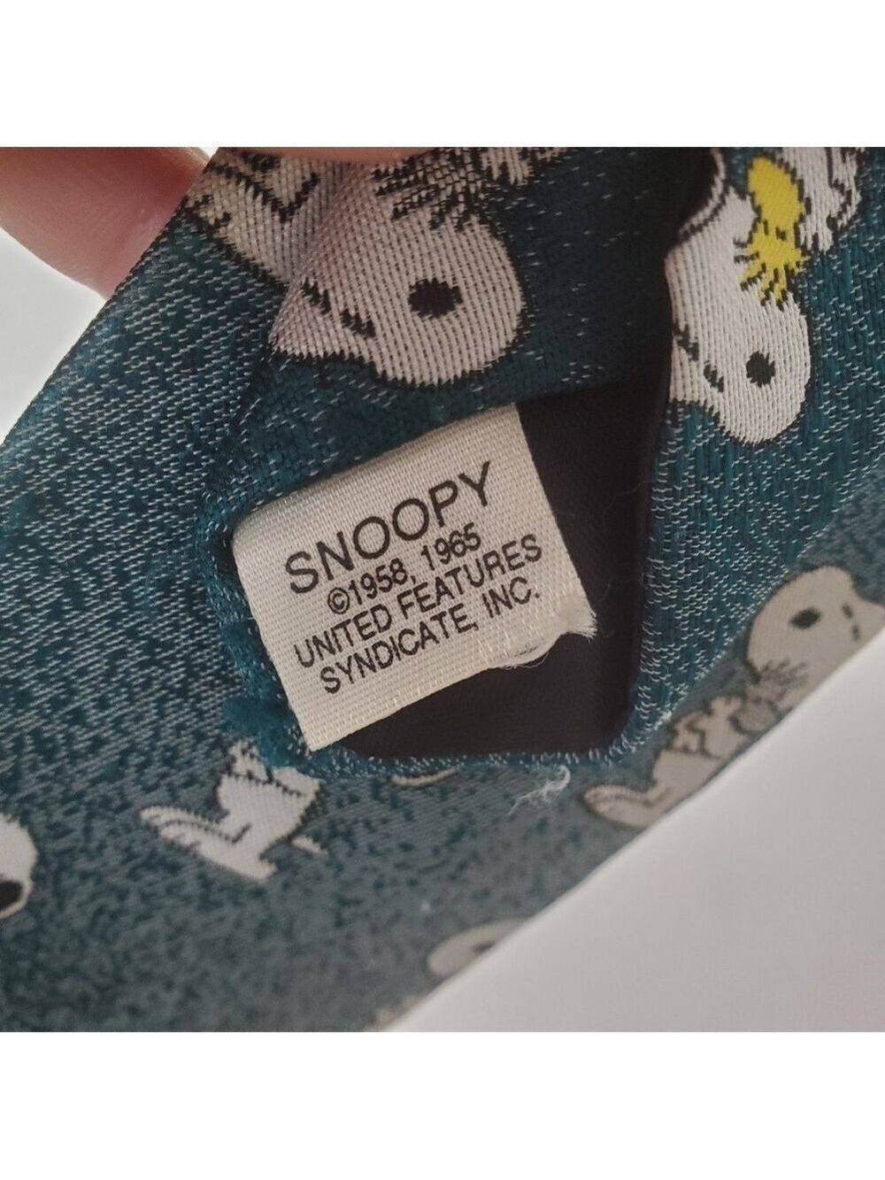 Vintage Cervantes Snoopy Woodstock Tie Hunter Green - Picture 6 of 8